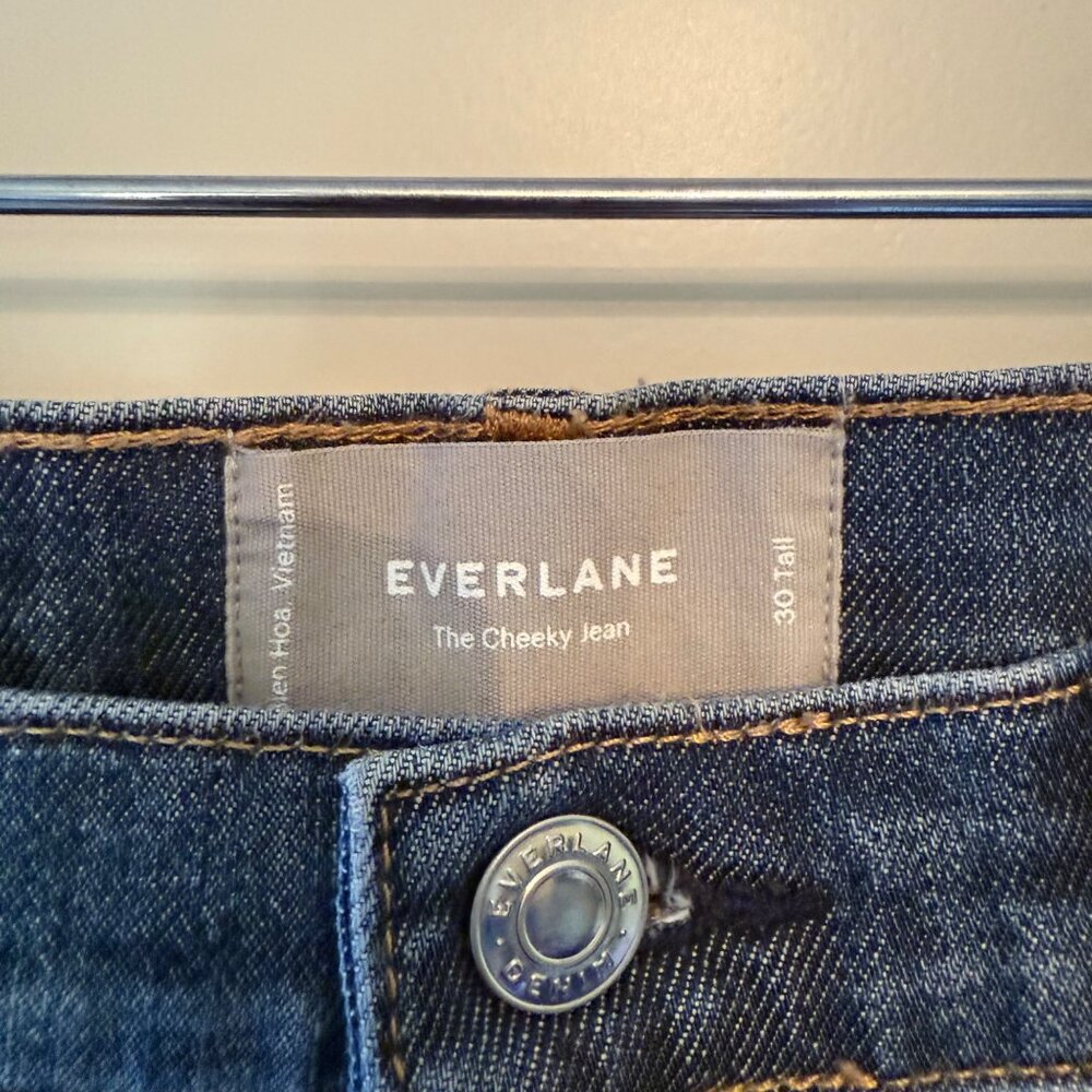 Everlane The Cheeky Jean 30 Tall Straight Leg High Rise Medium Wash Denim - Picture 4 of 9